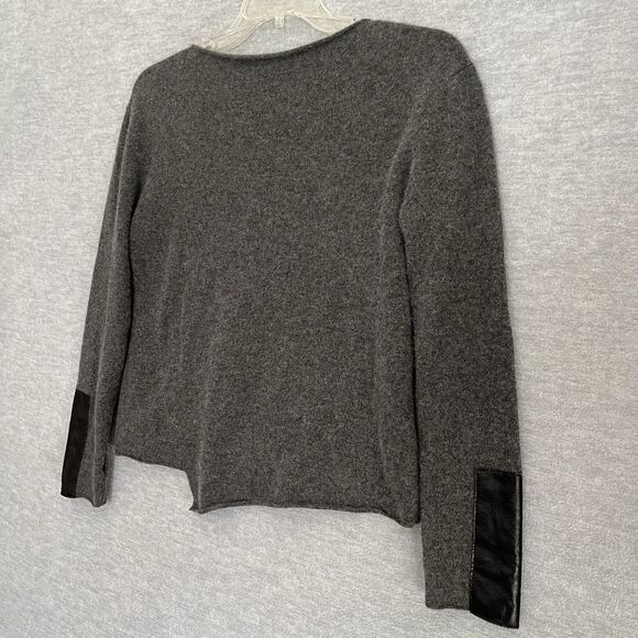 Generation Love Asymmetric Cashmere Sweater XS Leather Patch Minimalist Capsule - Picture 3 of 10
